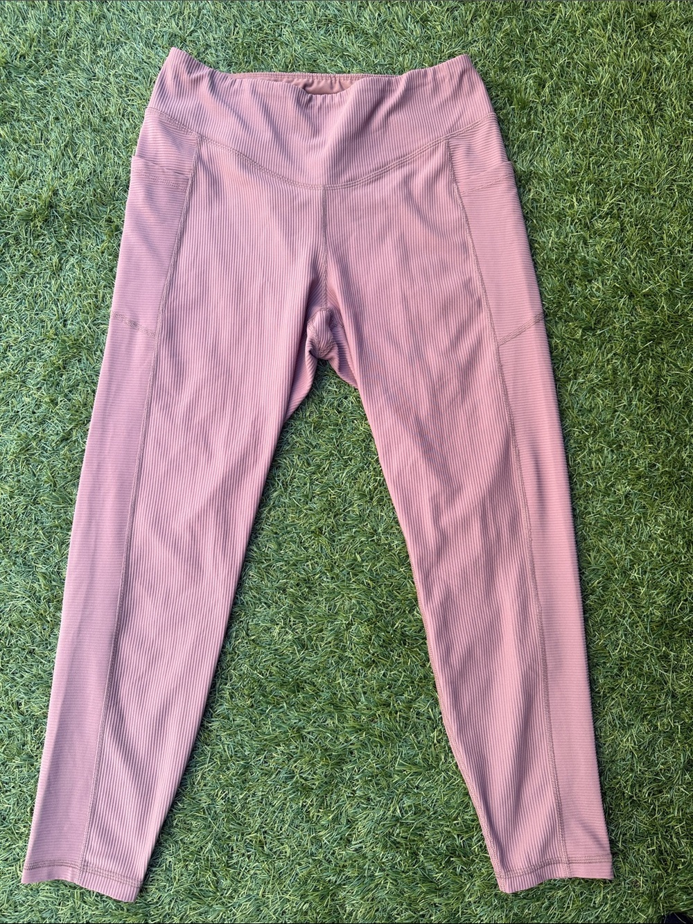 Old Navy Active PowerSoft High-Rise Taupe Ribbed Leggings Size L